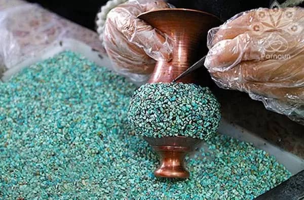 سرویس پذیرایی فیروزه کوبی با طرح و نقش زیبا